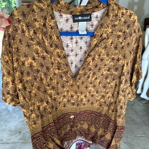 Vintage Sag Harbor Brown Floral 2-piece Set